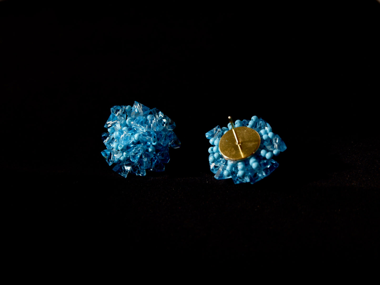 Boucles d'oreilles en grappe d'étoiles bleues