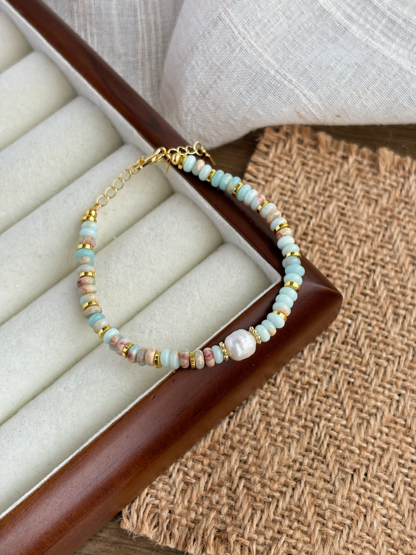 Bracelet en pierre murmure de la mer